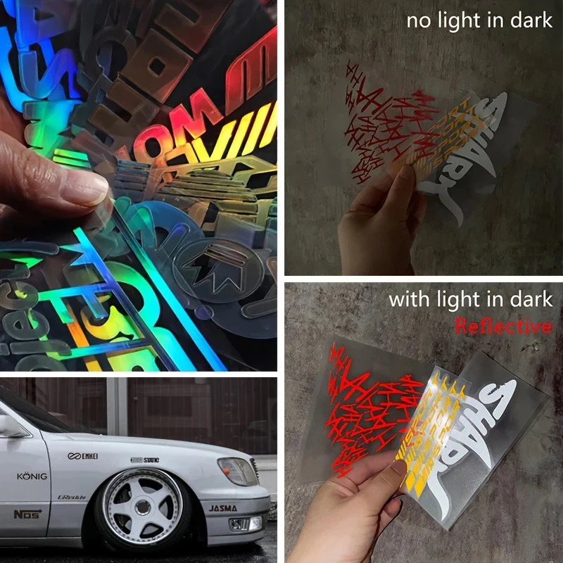 20 قطعة أنماط ثابتة عاكسة سيارة ملصقات ديكور لتزيين الغرف مجموعة سباق الراعي شارات الفينيل عدة ل JDM Lowrider اكسسوارات السيارات #4