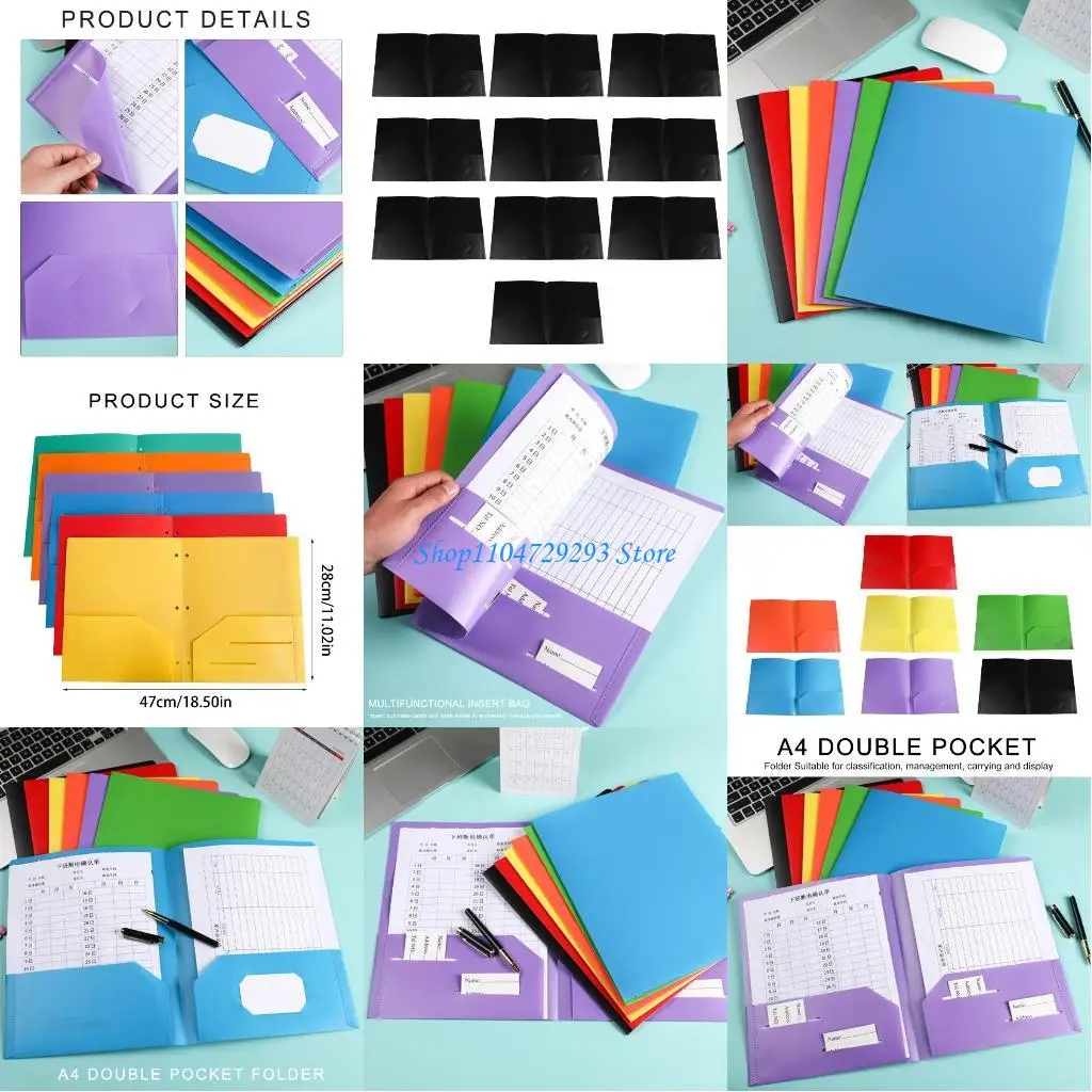 Y2GD 10x مجلدين جيبين مجلد مستندات مجلدات ملفات متعددة الوظائف مع جيوب مجلد العرض للملفات والمستندات #1