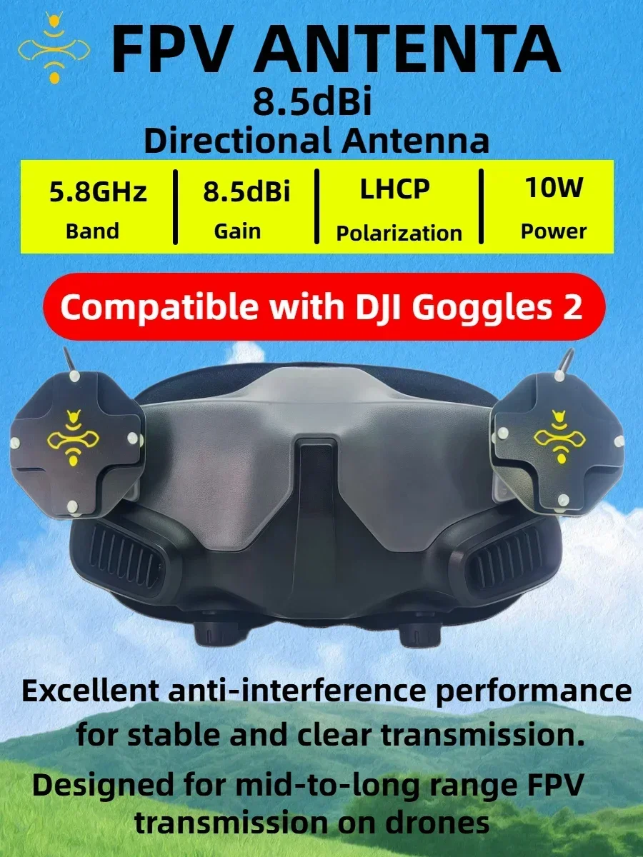 

Антенна патч-типа 8.5dBi 5.8ГГц LHCP для DJI Goggles 2: направленная FPV-антенна с высоким коэффициентом усиления для приема цифрового видео на больших расстояниях