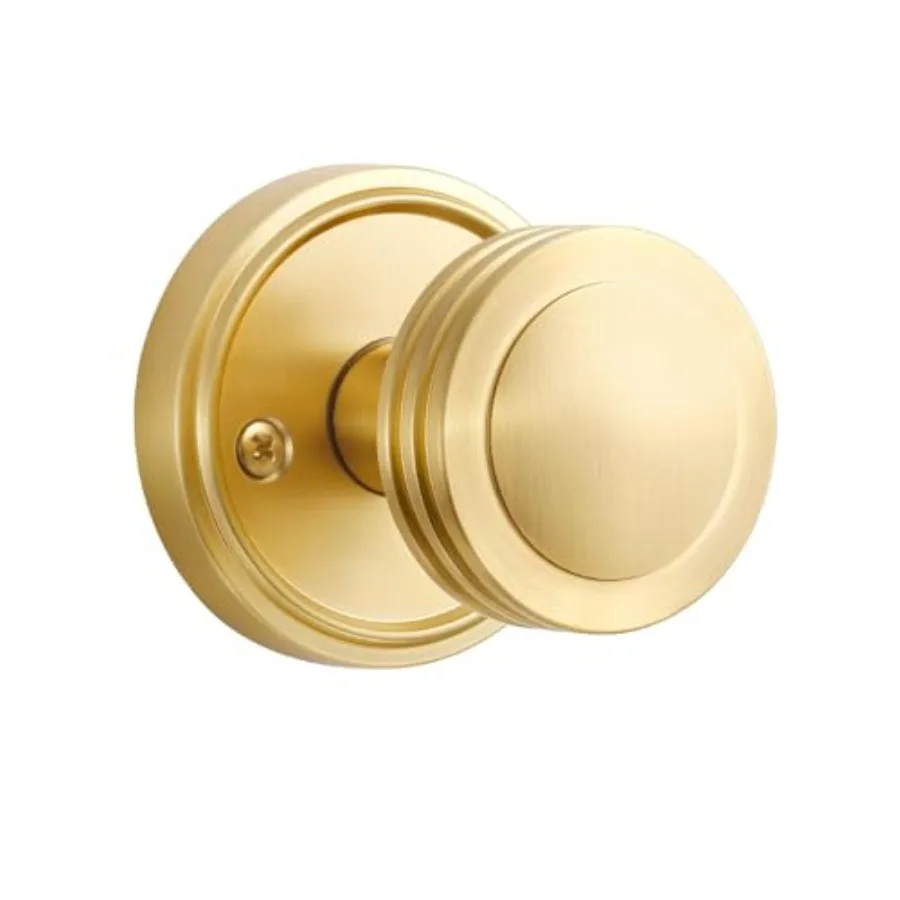 

Pack Gold Door Knob Door Knobs Brushed Gold Interior Door Handle for Hall and Closet, Zinc Alloy