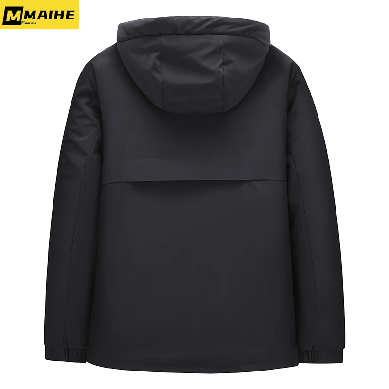 Chaqueta de plumón para hombre, abrigo con capucha desmontable, cálido y grueso, Parka de plumón de pato blanco, impermeable, a prueba de viento, ocio al aire libre, Invierno