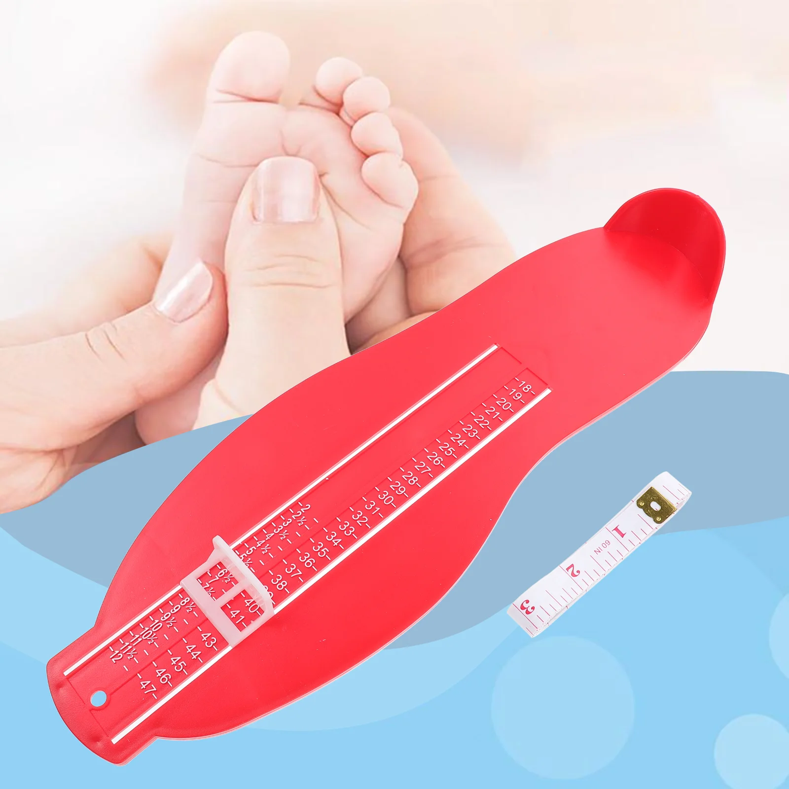 

Foot Measuring Device Adult Feet Sizer Lightweight Practical Accurate Length Measurement Prevent Wrong Shoes Easy Storage Simple