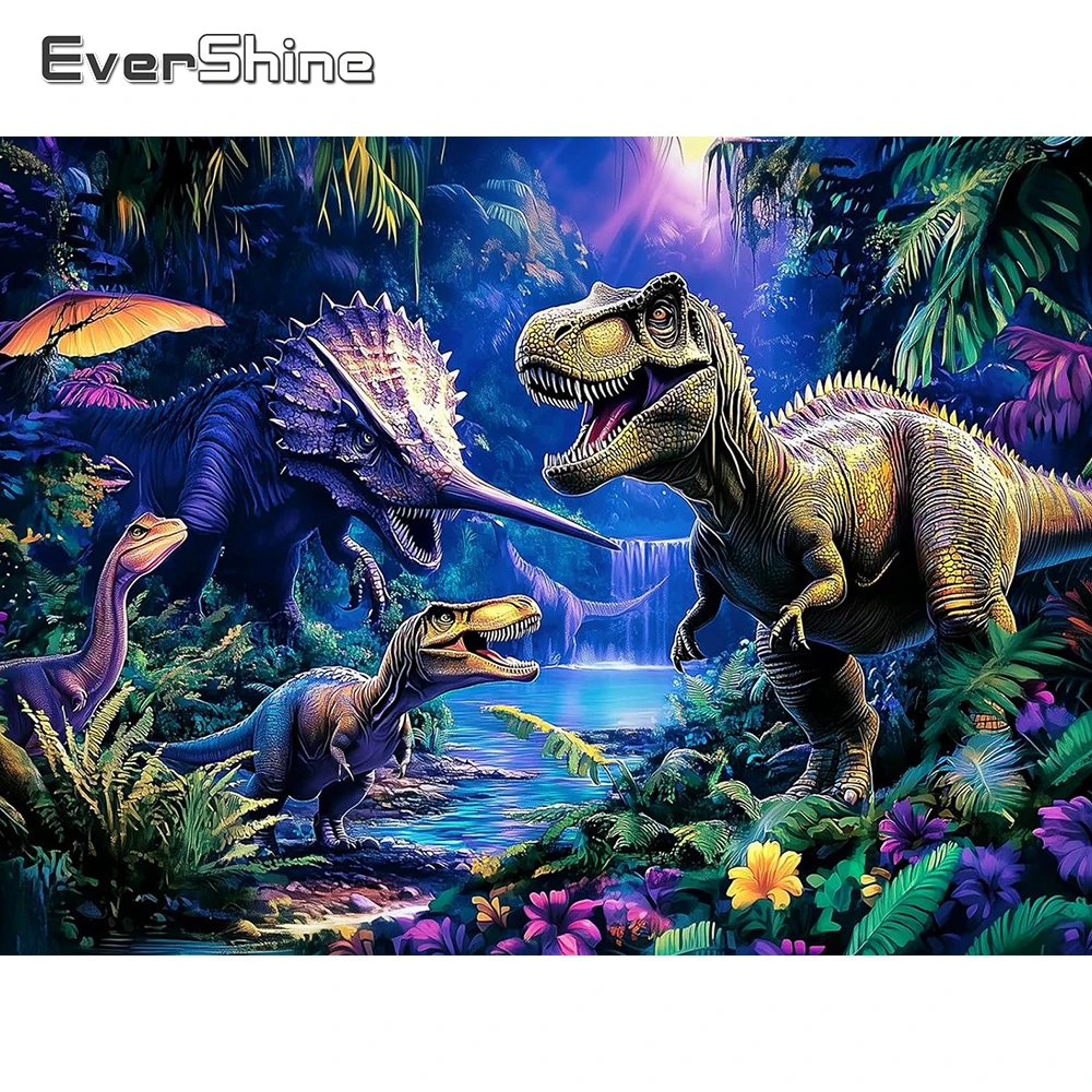 EverShine Diamond Painting Animal Full Square Mosaic Dinosaur Picture Rhinestones Embroidery Dragon New Arrival Wall Decor