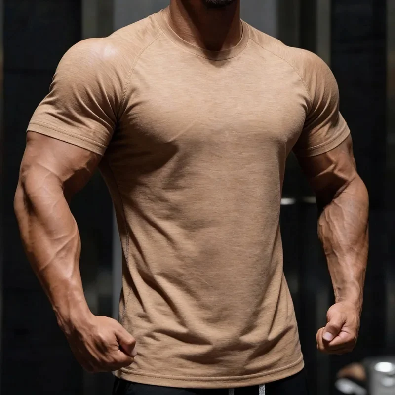 Men's Sports T-Shirt, Comfortable and Breathable for Summer, Slim Fit, Fitness, Workout, Casual, Solid Color