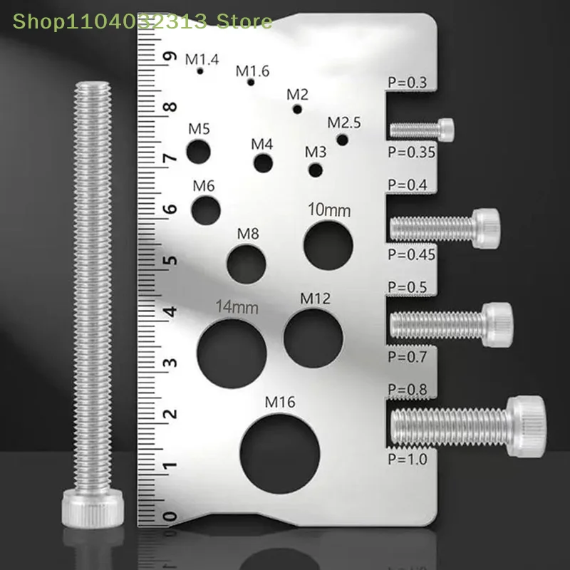 Stainless Steel Metric Caliper Gauge Tool Thread Checker Screw Measurement Ruler Measuring Screw Pitch Bit Bolt Nut