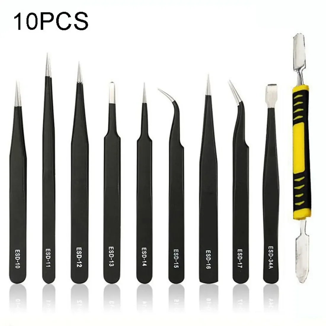 Stainless Steel Precision Antistatic Electrostatic Tweezers Set Maintenance Tools Professional Electronic Tweezers SIKEZHAN