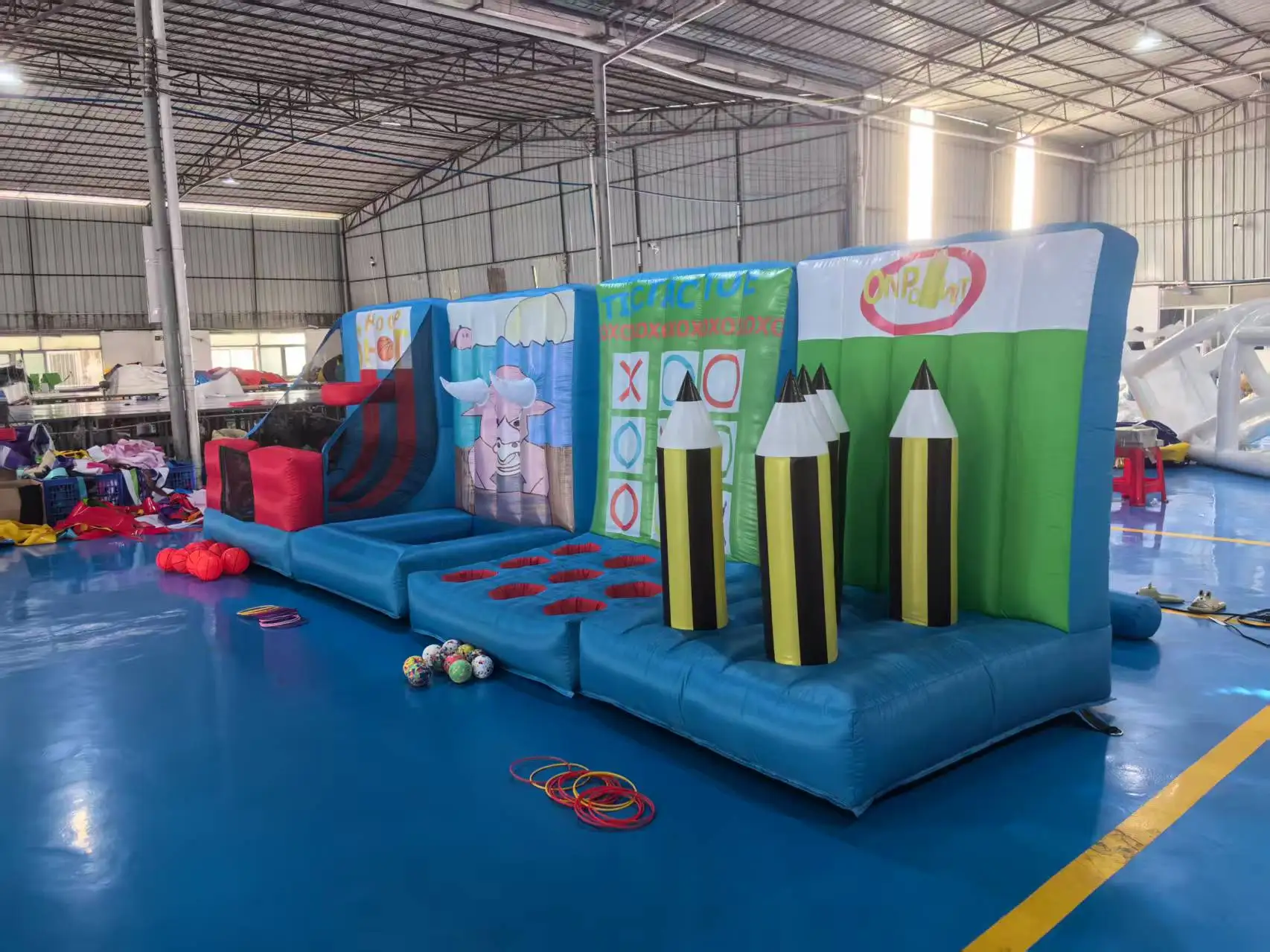 Inflatable Carnival Group Games Set Booth 4 in 1 Inflatable Carnival Games