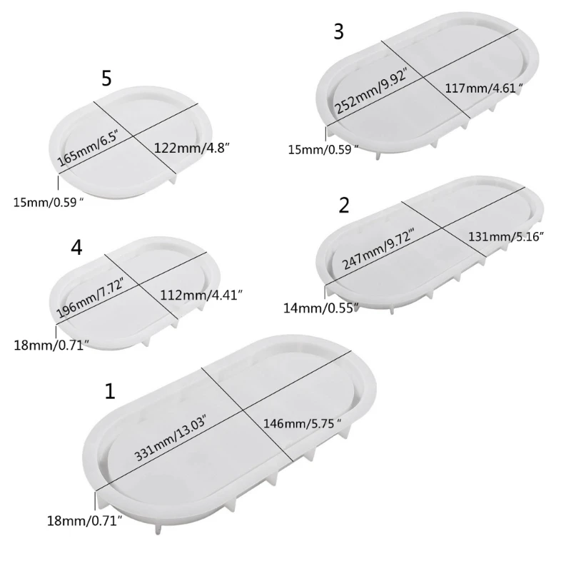 Formy silikonowe owalna taca na talerze kryształowa żywicy epoksydowej DIY mata na kubki