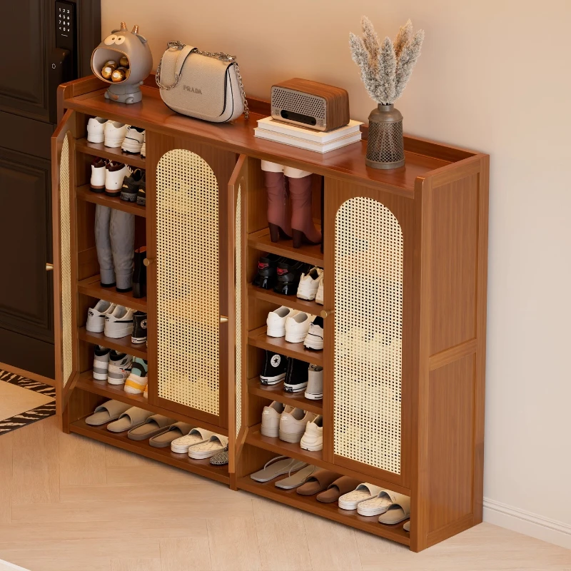 Bamboo Space Saving Shoe Cabinet Luxury Storage Large Open Shoe Cabinet Multifunction Indoor Meuble Chaussure Cabinet Furniture