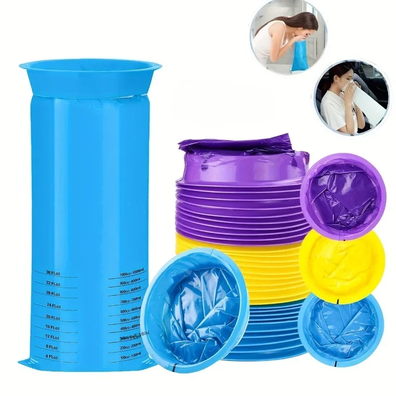 50 Disposable Vomit Bags and Cat Litter Trash Bags Leak-Proof and Odorless Easy To Open for Travel in The Car and For Vomiting