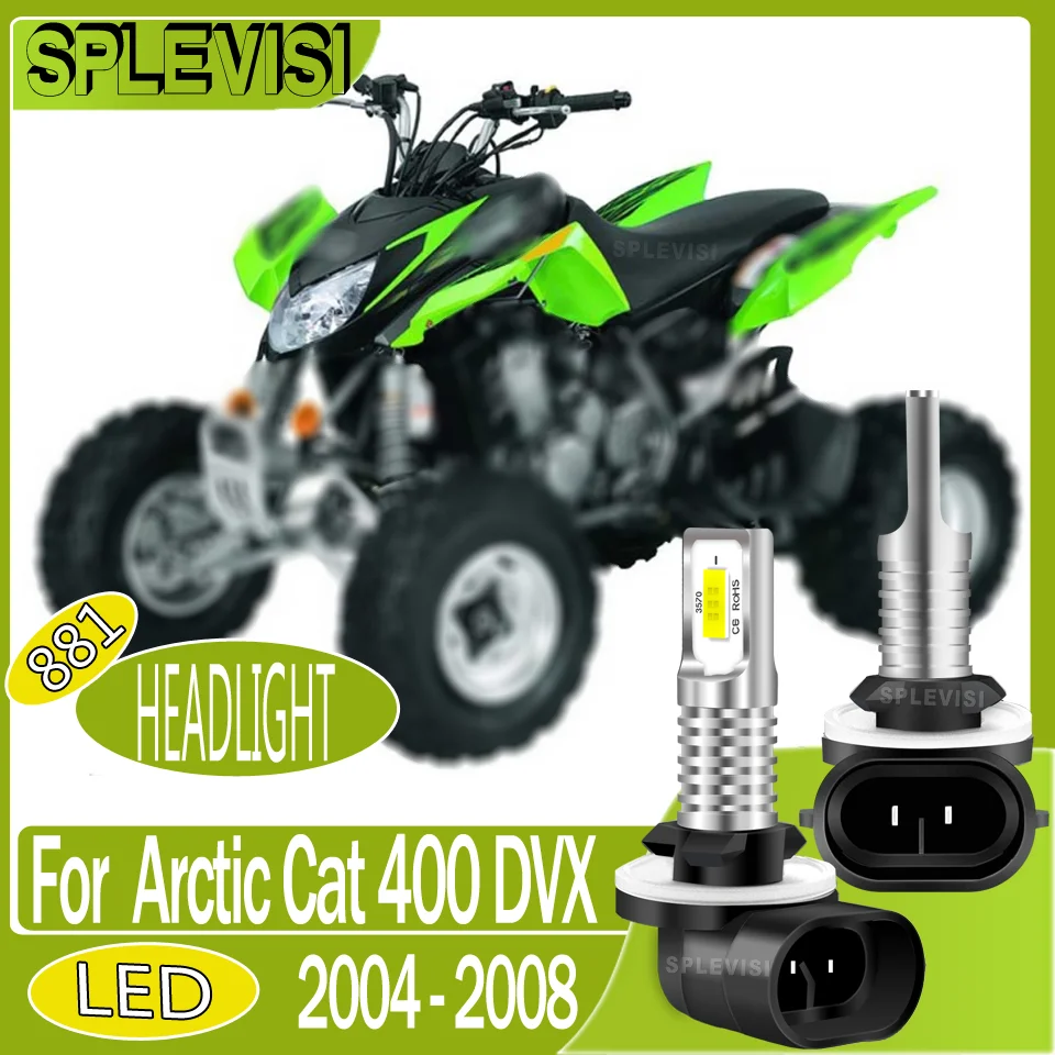 Instant-On Easy Installation and Removal 6000K motorcycle Headlight LED 881 For Arctic Cat 400 DVX 2004 2005 2006 2007 2008