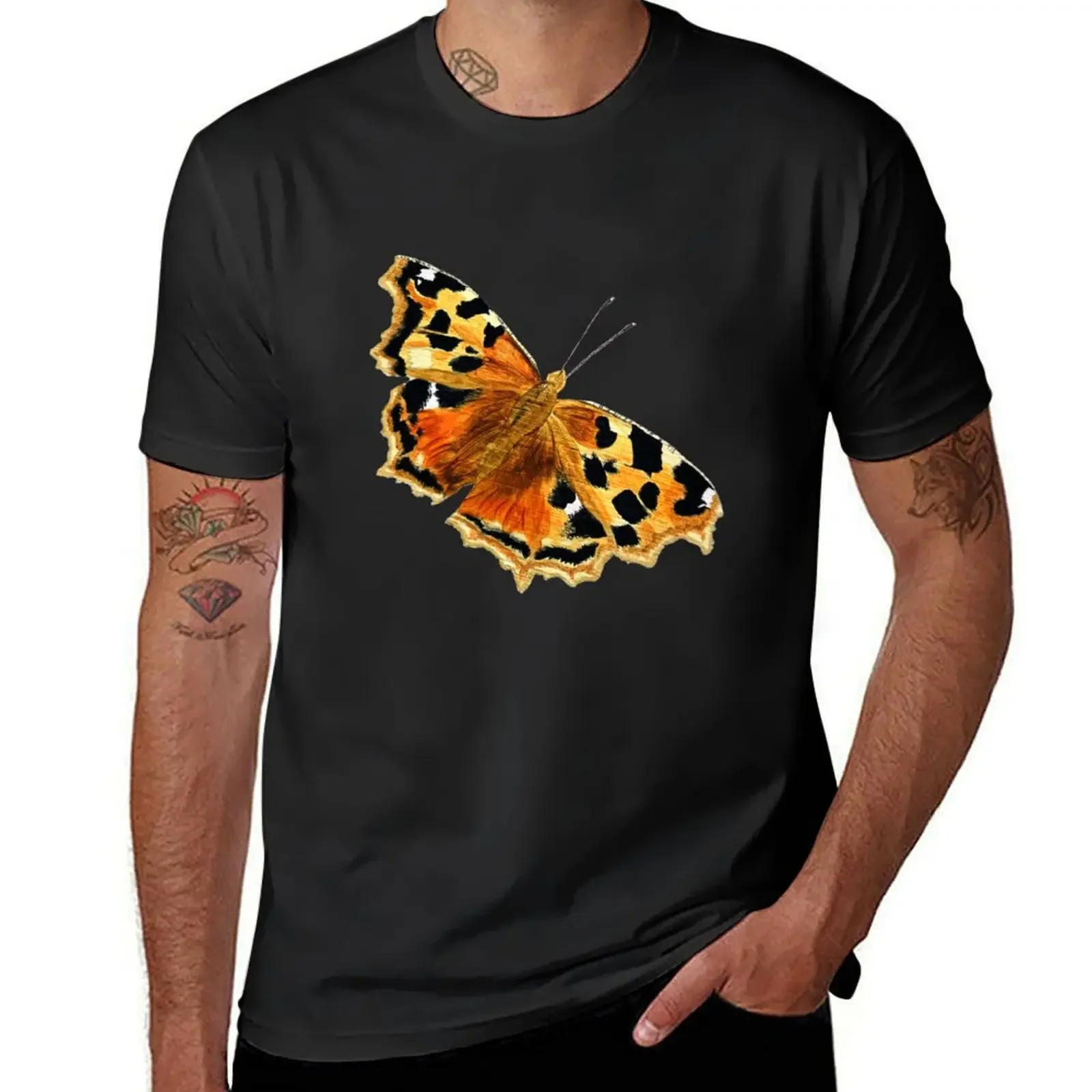 

Nymphalis vaualbum samurai (Compton Tortoiseshell or False Comma) T-Shirt plus size clothes mens shirts graphic tee