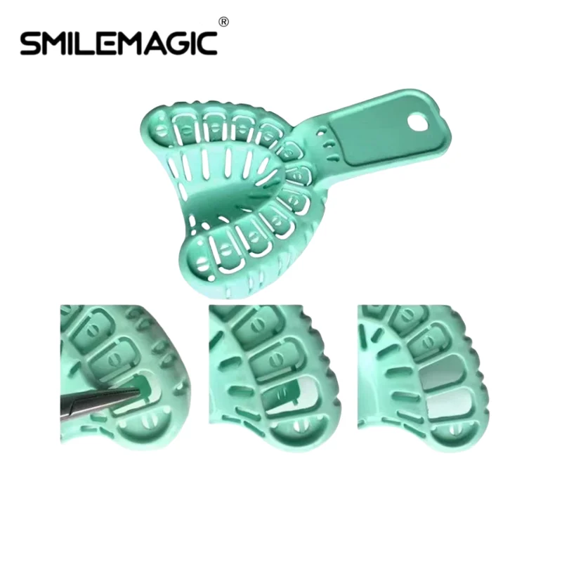 6pcs/set Dental Implant Impression Tray S/M/L High Temperature Plastic Teeth Holder Tace Dentist Tool Material