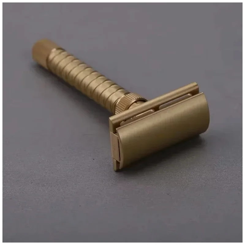 YAQI For Father And Boyfriend's Gift 12MM Handle Diameter 100% Brass Material Adjustable The Final Cut - Brass V2 Safety Razor