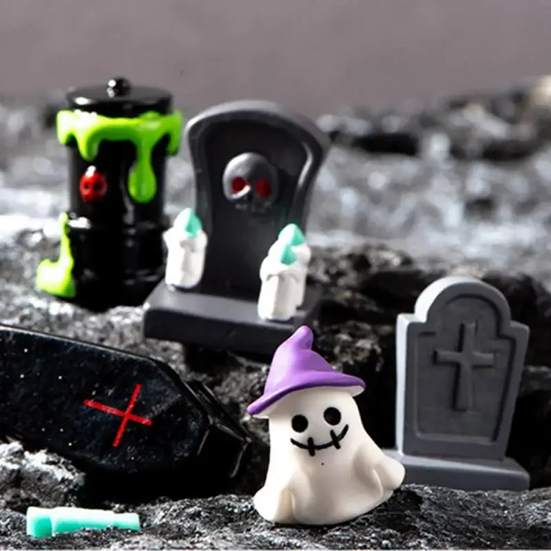 Halloween Small Ornament Skeleton Mummy Resurrection Ghost Festival Horror Resin Ornament Desktop Creative Decor