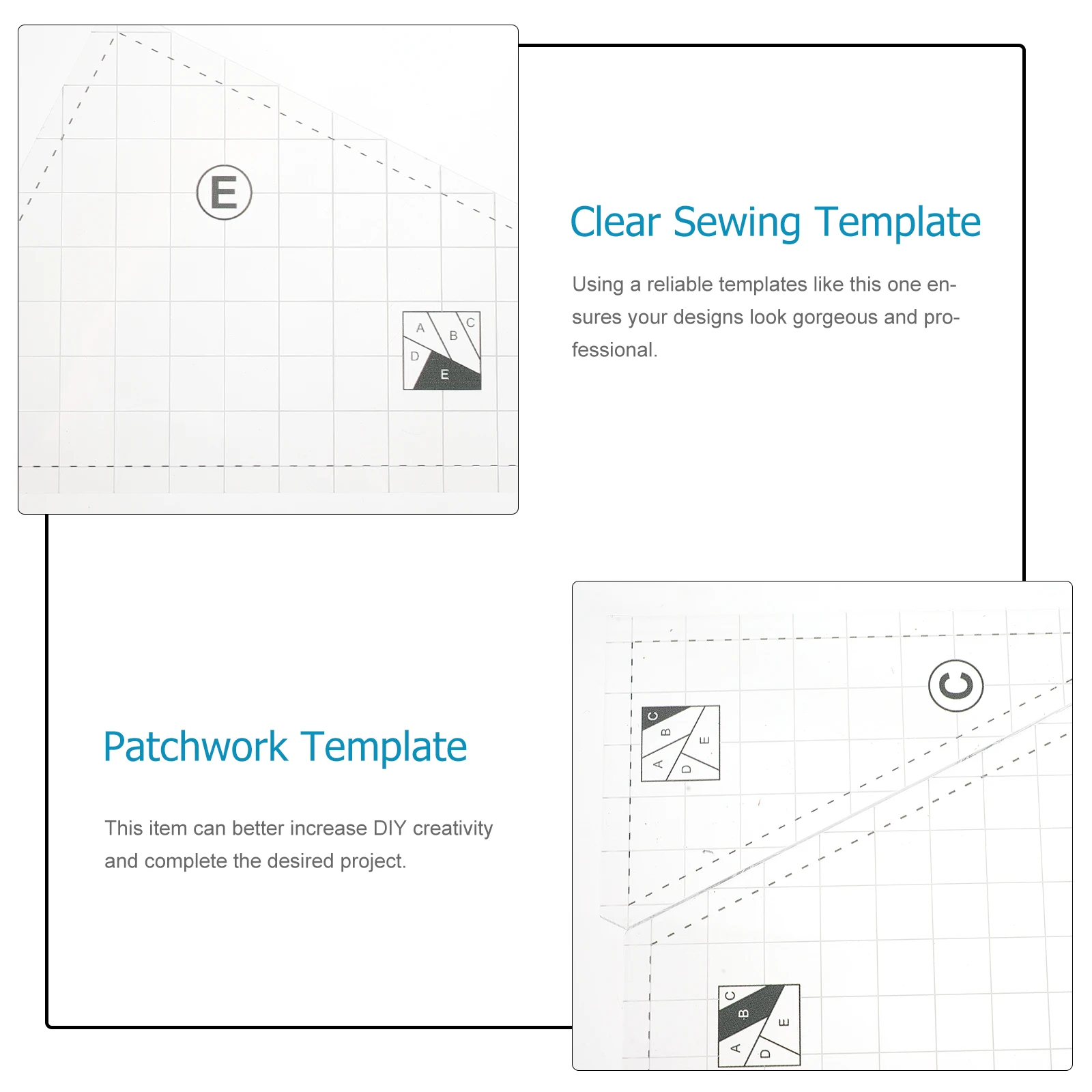 

Sewing Template Kit Quilting Ruler Clear Acrylic DIY Stitching Tools Durable Fabric Templates Easy Use Professional Designs