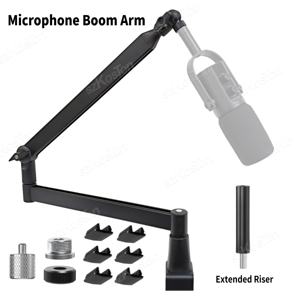

Adjustable Microphone Stand Low Profile Mic Arm Microphone Boom Arm with Cable Management for SM7B MV7 AM8 K688 HyperX QuadCast