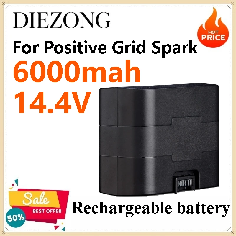 6000mAh 14.4V  Replacement Li-ion Battery for Positive Grid Spark Portable Rechargeable Lithium Battery for Electric Guitar