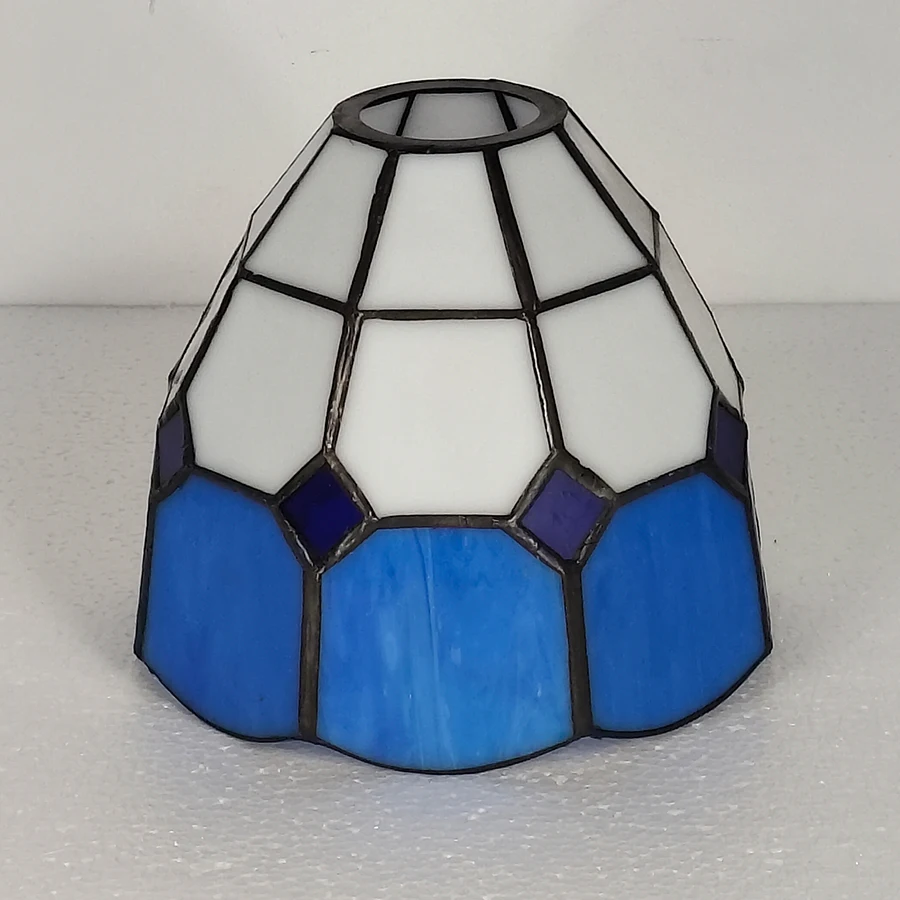 Mediterranean Blue Handcrafted Stained Glass Lampshade, Replacement Shade for Home Ceiling Lights, Pendants & Wall Lamps