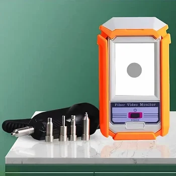 FVM-100 엔드 페이스 SC, FC, ST UPC, APC 커넥터, FTTH 검사 할 수 있는 휴대용 섬유 검사 현미경 (신제품 모니터) 