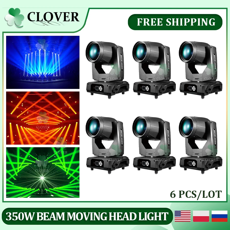 

0 Tax 6Pcs New 17R 350W Waterproof Light Beam Moving Head Light IP65 DMX512 Sound Control Stage Light For Wedding Birthday Event