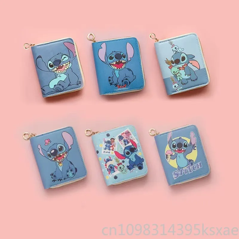 Disney Stitch Multi function Men s Compact Zipper Wallet Cartoon Mini Coin Purse and Card Holder For Students Boys Daily Use