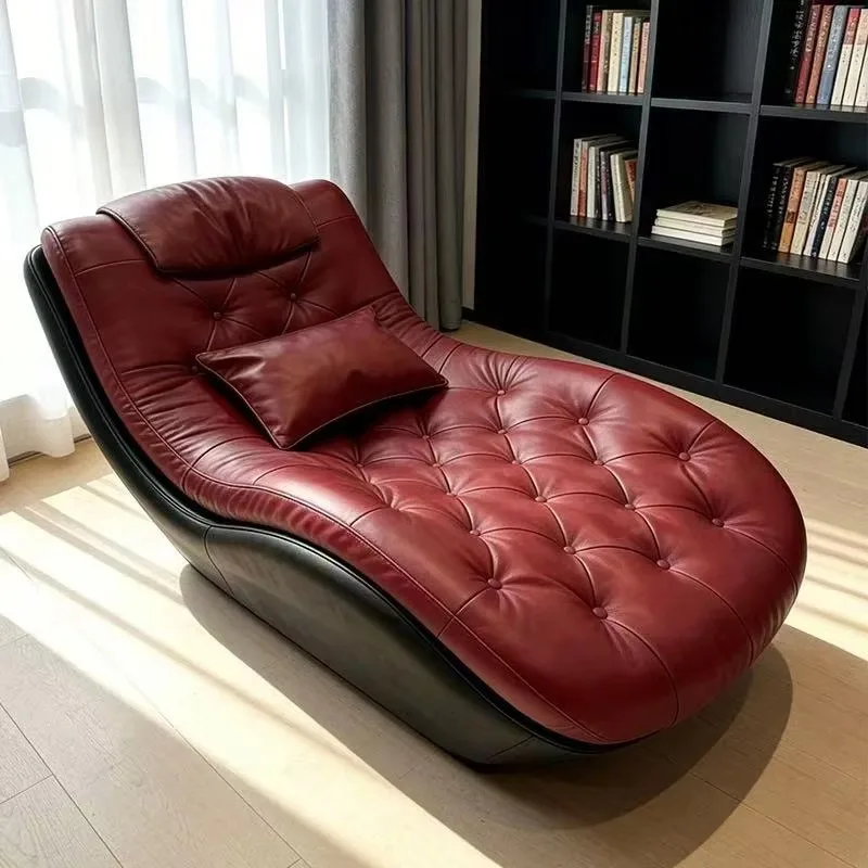 Modern minimalist style living room leather recliner sofa bed sheet seat