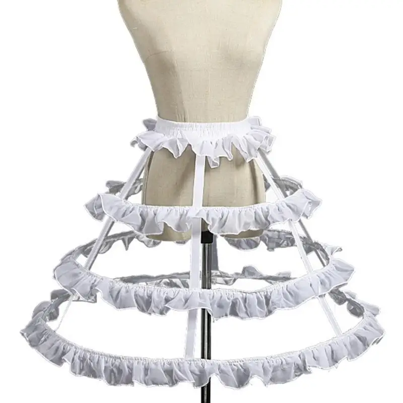 P9FE Krinoline Petticoat Käfig Viktorianisches Kostüm Unterrock 2/3/4/5 Reifen für Damen – Detail 3