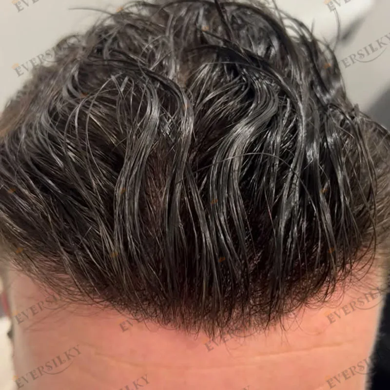 

Undetectable Swiss Lace Front Fake Scalp Realistic Natural Hairline Human Hair European Men Toupee Super Durable Silk Top Wigs