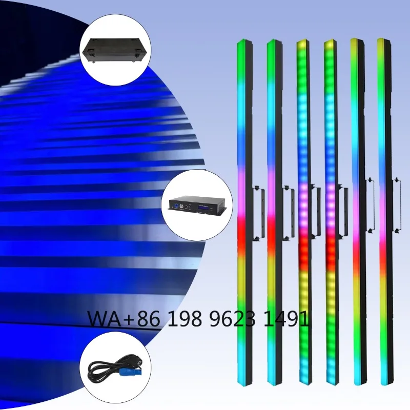 16*RGB 3in1 LED Pixel Tube DMX512 ArtNet Programmable Indoor Disco DJ Bar Stage Light with Flight Case