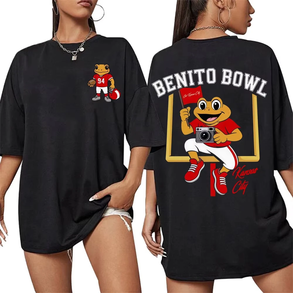 Kansas City Football X Benito Bowl T-shirt, Bad Rabbit Bowl 2000 Rap T-shirt for Men and Women, Harajuku Retro Loose Top