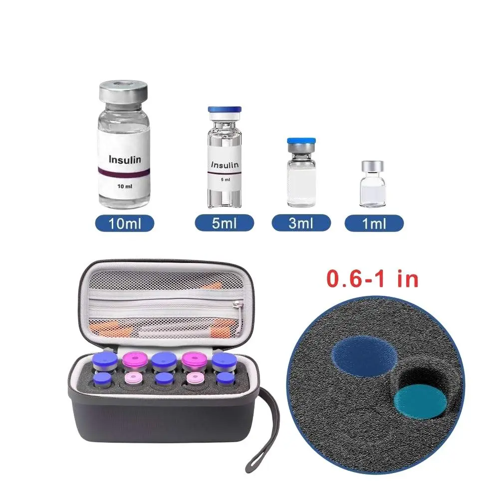 

3ML/10ml Insulin Vial Storage Case Waterproof Dust-proof Insulin Vial Protector 9/10/15/30 Slots Shockproof Essential Oil Case