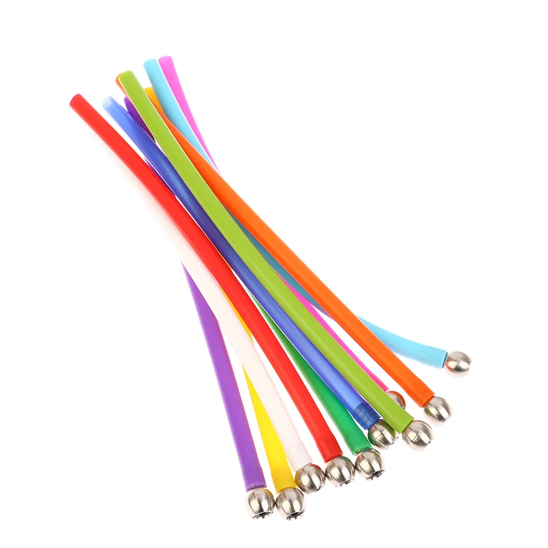 Pipette en paille de canon à mousse Durable de 24.5cm, caoutchouc de Silicone coloré et filtre à bille par gravité en acier inoxydable