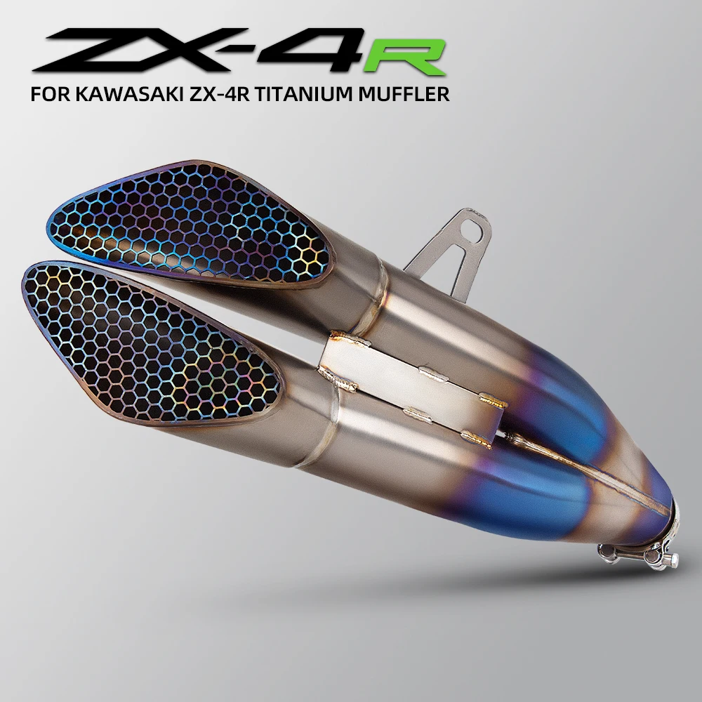 

GP Racer Titanium honeycomb Forged motorcycle Exhaust Kit slip on line for kawasaki zx4rr zx4rr zx25r zx25rr
