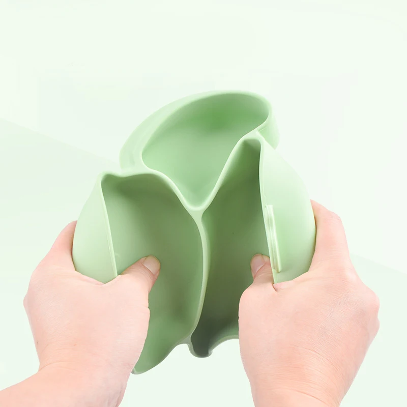 Rabbit Shape Baby Silicone Tableware Feeding Set Suction Plate Bowel Bib Spoon Fork Drinking Cup Child Compartment BPA Free New