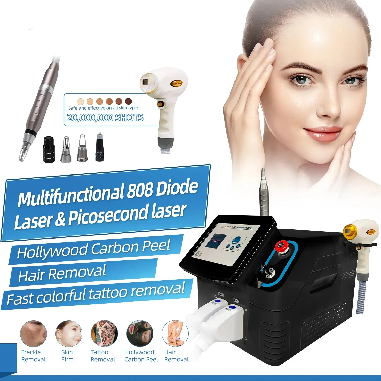 

Diode Laser Hair Removal Professional Machine The new upgrade 3000W Permanent depilation machine