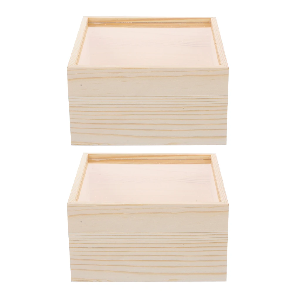 

3 Pcs Acrylic Sliding Lid Storage Boxes Wooden Vanity Jewelry Case For Earrings Necklaces Bracelets