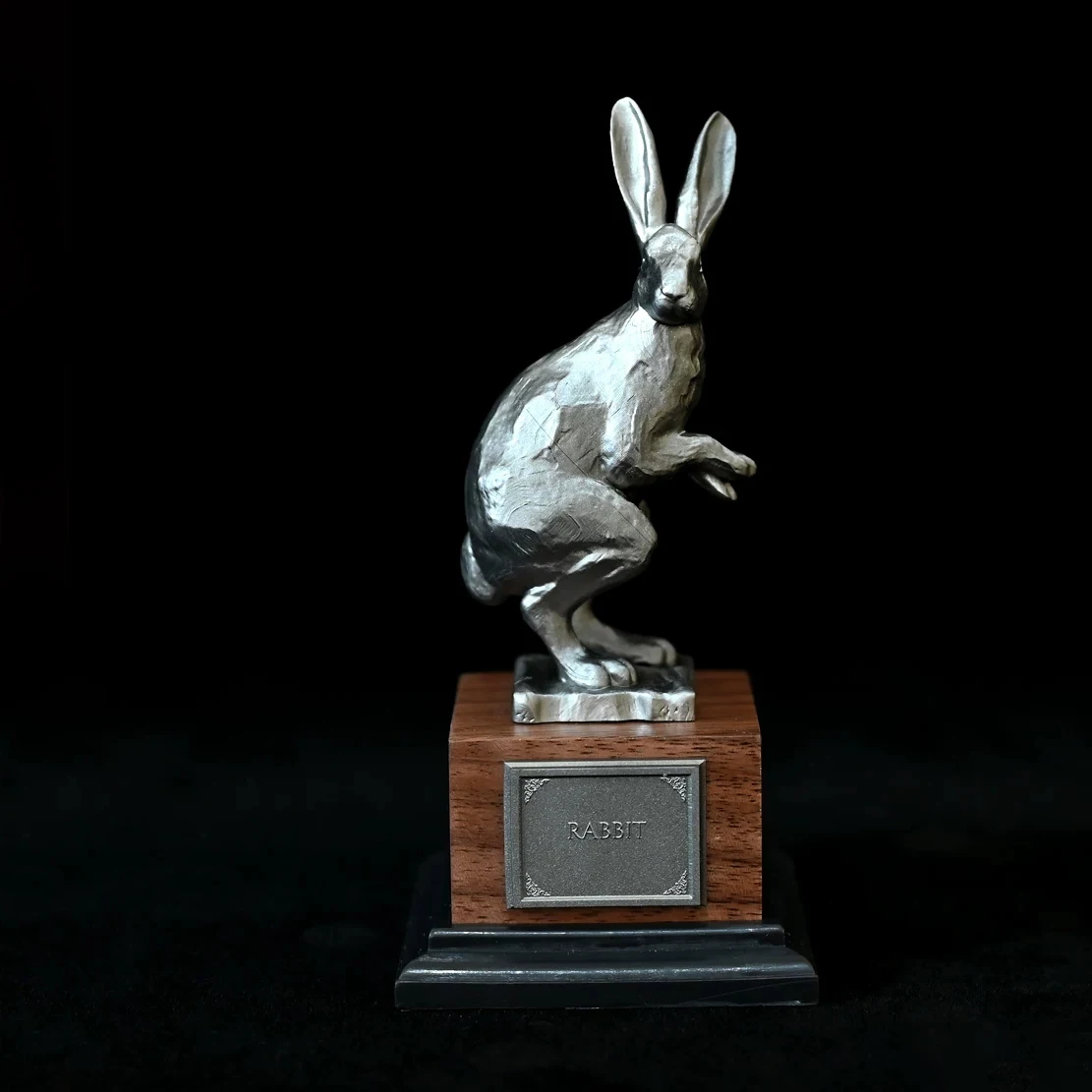 Cute Rabbit Statue 115mm Handmade Resin Figurine Animal Desk Home Decor