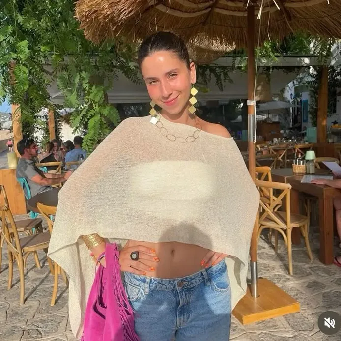 

Women Knitwear Bikini Cover-up See-through Solid Off Shoulder Irregular Triangle Hem Loose Pullover Summer Beach Tops