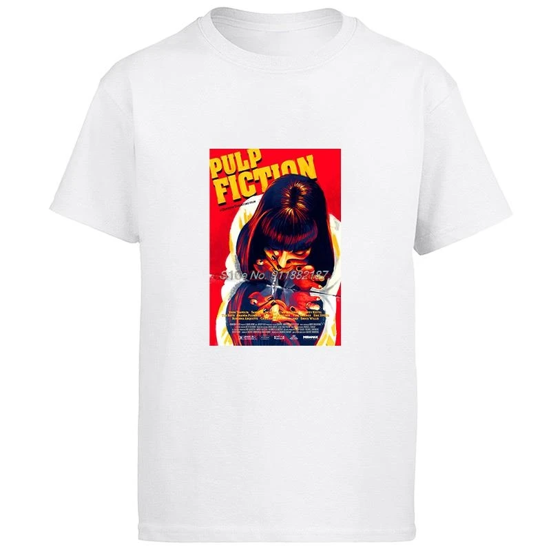 Movie Mia Wallace Pulp Fiction Fashion Graphic T Shirts Cotton Short Sleeve T-Shirts Summer Tees Tops New Shirts And T-Shirts