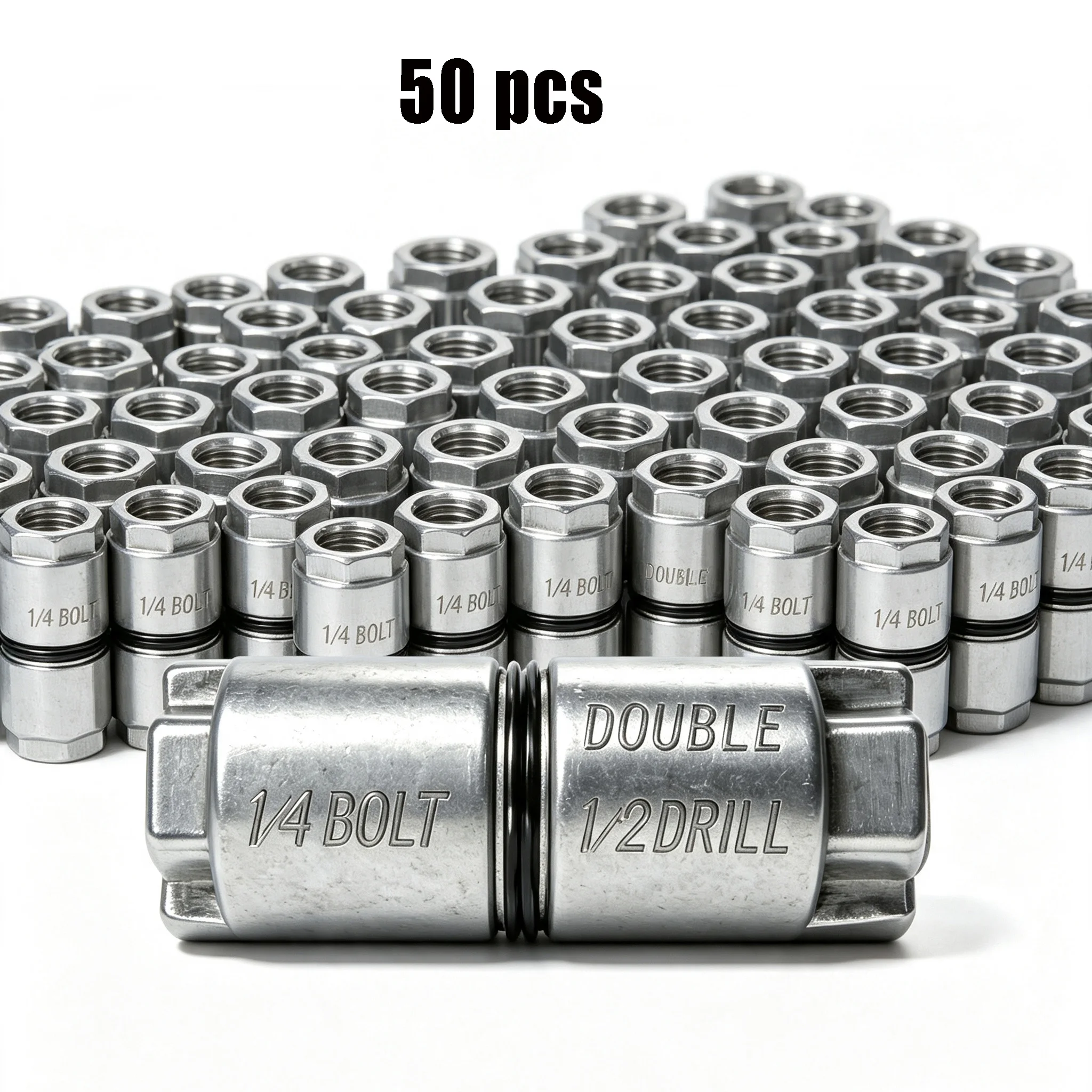 50pcs Two-Way Expansion Anchors Zinc Alloy for Masonry Concrete Brick & Block 1/4