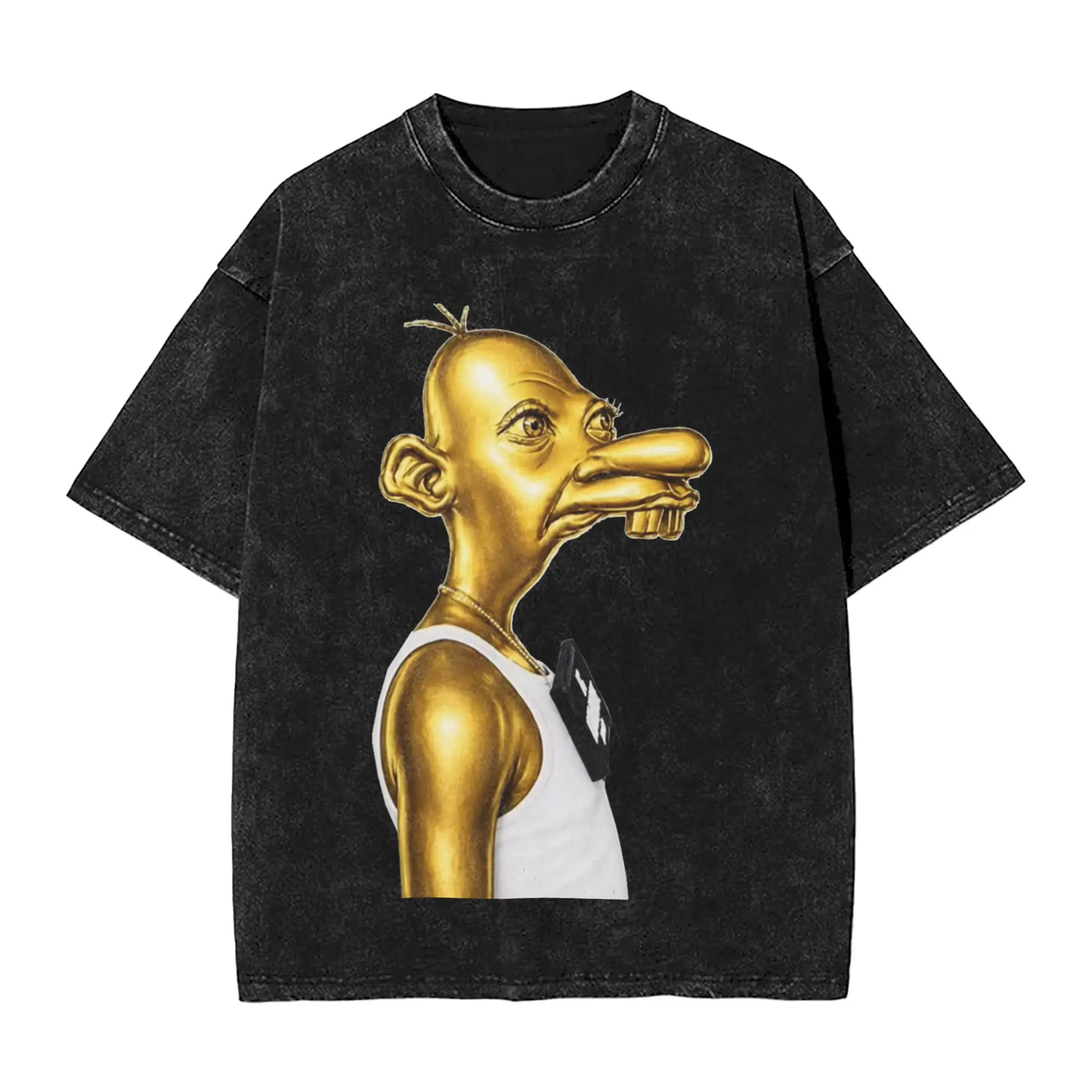 Washed T Shirt Neegy Funny Meme Internet Brainrot Humor Gen Z Vintage T-Shirt Oversize  Streetwear Summer Top Tees for Men Women
