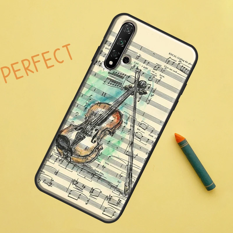 Violin Piano Case For Huawei P30 Pro P20 P40 Lite Nova 8i 7i 3i 11i 5T 9 10 SE Y60 Y61 Y70 Y90 P Smart Z