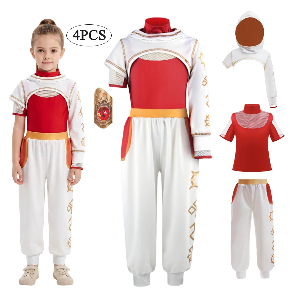 3PCS Sets Girls Zombies Halloween Cosplay Nova Long Sleeve Dress Up Outfit Children's Performance Costume