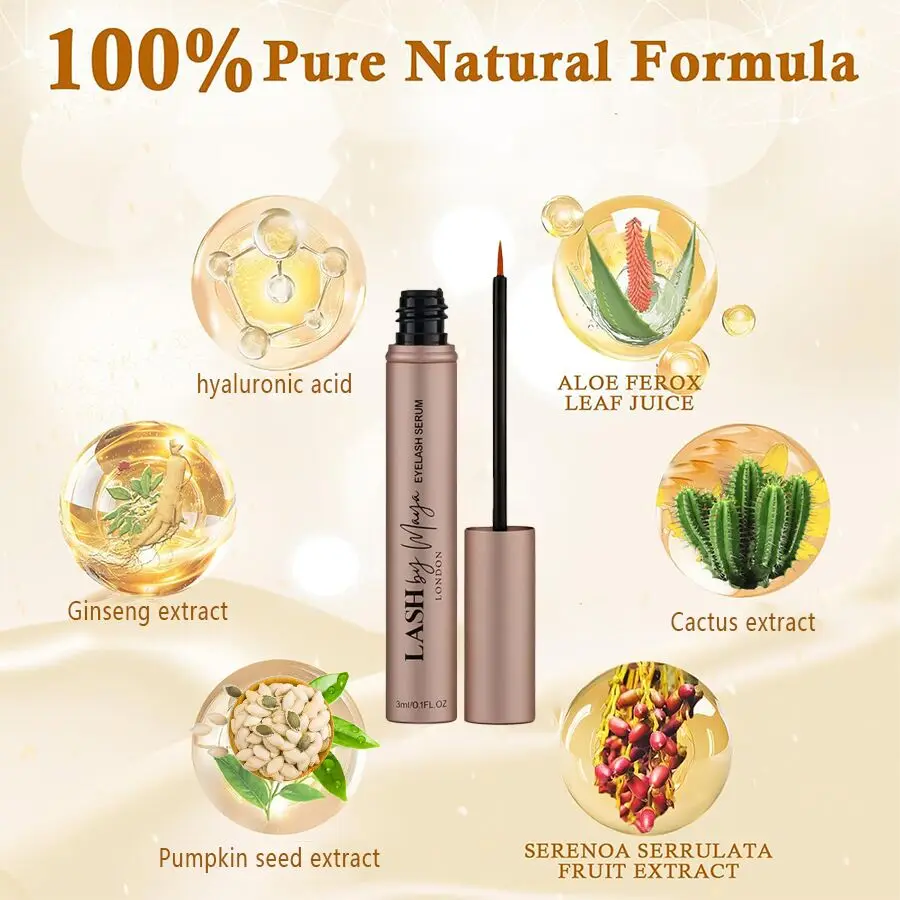 Lilash Soro purificador de pestañas, 5,91 ml, Original, para mayor duración, potenciador de pestañas naturais