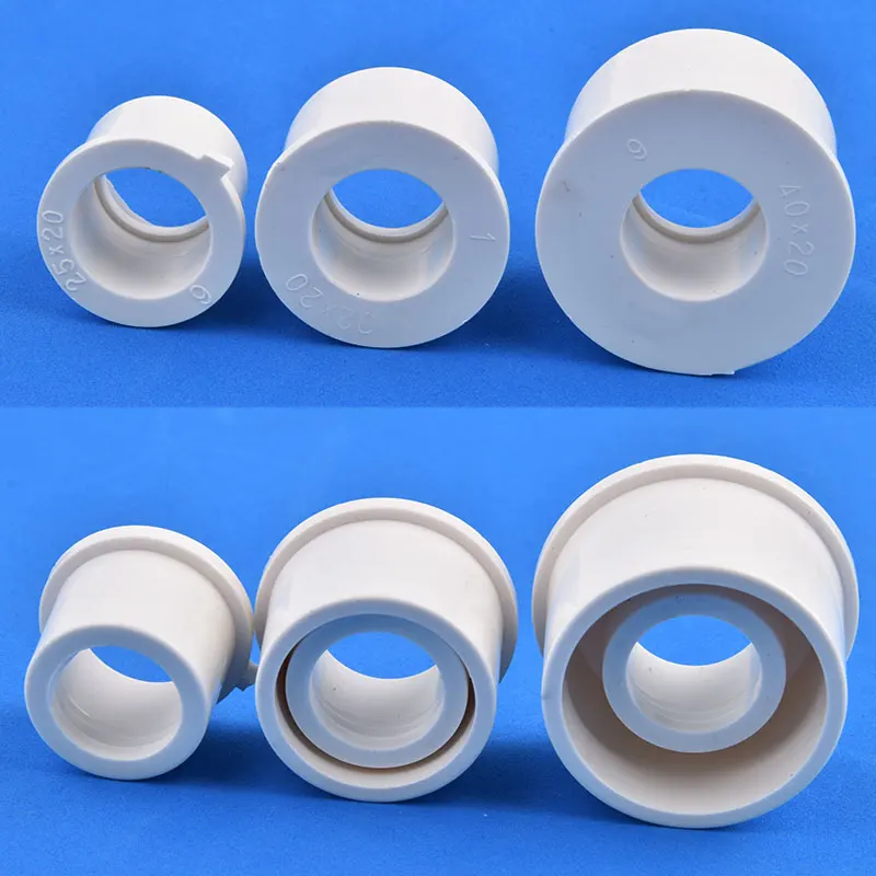 1~5Pcs 25~63mm To 20/25/32mm White PVC Bushing Reducer Union Pipe Joint Fittings Adapter Water Connector For Garden Irrigation
