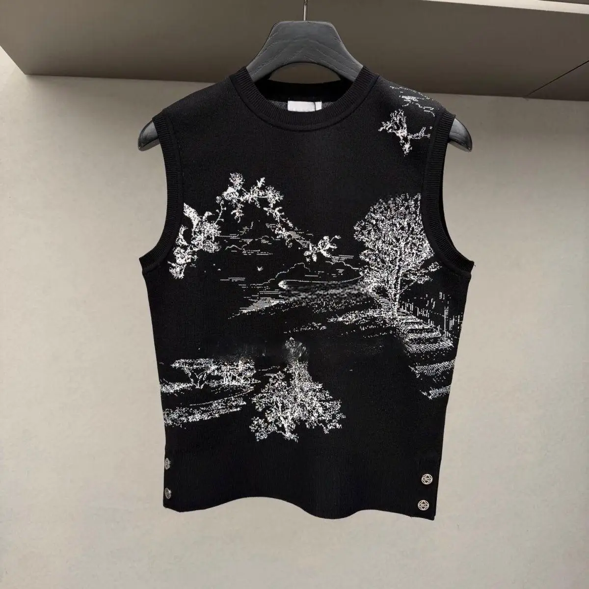 2026 New Ladies Golf Sleeveless Knit Vest Chinese Style Printing Lightweight Breathable Women Golf Sports Top