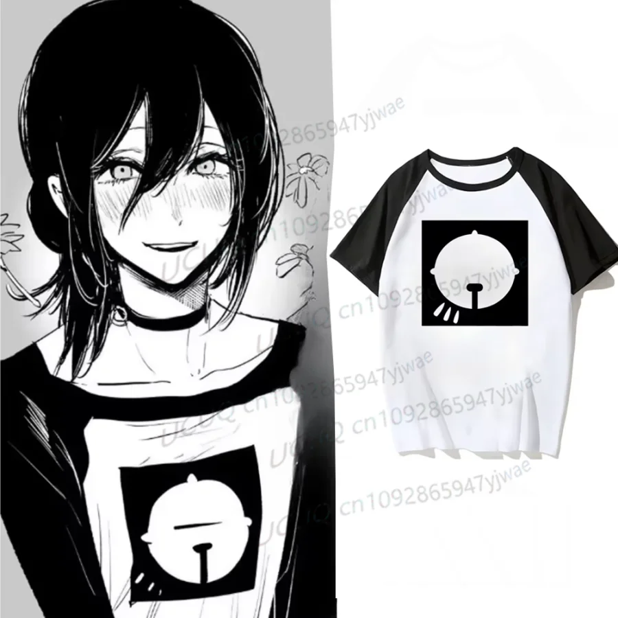 Men Women Clothes Anime Reze Short Sleeve T-shirt CosplayJapanese Manga Tee Clothing Harajuku Y2k Oversized Vintage Chainsaw To