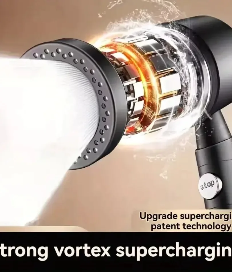 Upgraded 5 Modes High Pressure Shower Head with Stop Button Filiter Showers Massage Spa Handheld Showerhead Bathroom Accessories