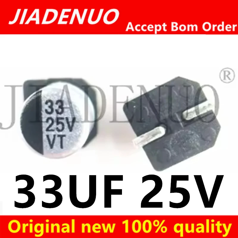 (10pcs)100% New 47UF 10V 33UF 25V 33 25V 35V 47uF electrolytic capacitor aluminum shell volume 4*5.4mm chipset